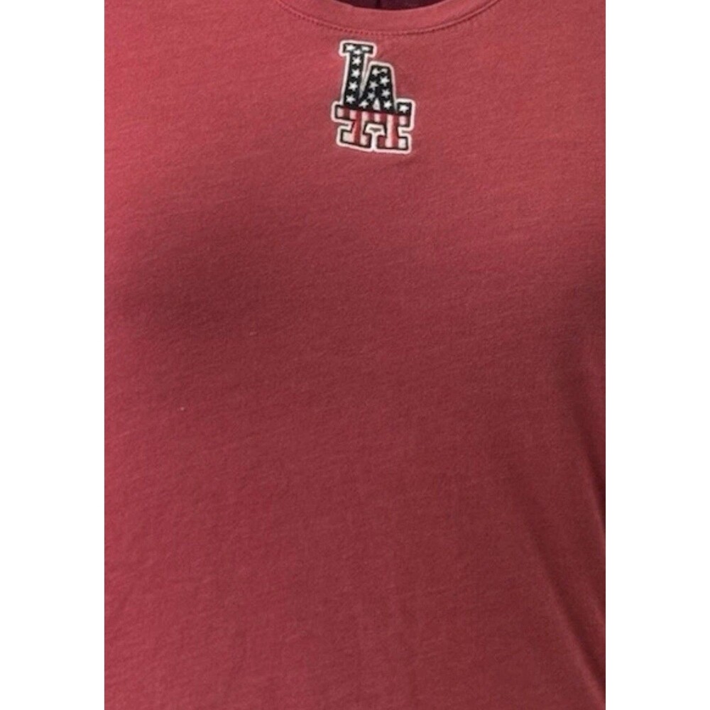 Antigua LA Dodgers Womens Large Performance T Shirt Red Patriotic Logo MLB